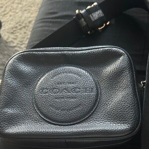 Coach Pebbled Black Leather Shoulder Bag